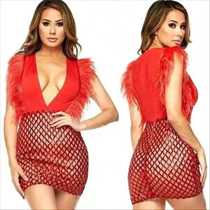 SEXY RED MINI DRESS